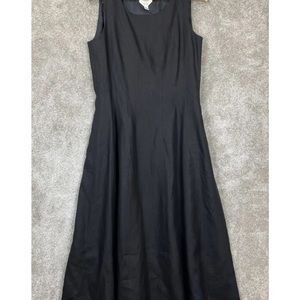 Talbots black Irish linen fit and flare dress, size 12.